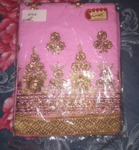 Unstitched Pink Cotton Suit