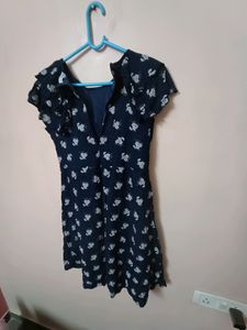 Frilly Navy Blue Frock For 7-8 Yo Girl