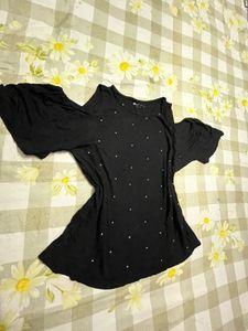 Black Cold Shoulder Blouse