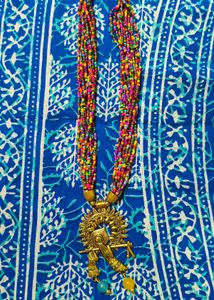 Boho Beaded Necklace with Krishna Pendant
