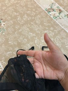 Sheer Black Lacy Bralette- 34 B