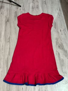 Chic Pink Ruffled Hem Dress