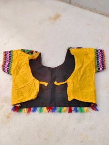 Embroidered Blouse with Tassels