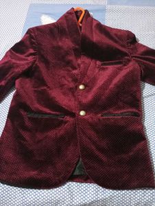 Maroon Velvet Blazer