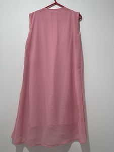 Elegant Pink long Kurti with White Inner
