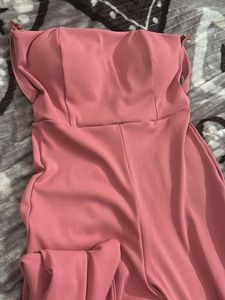 Pink Strapless Jumpsuit