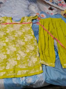 Floral Print Kurta and afgani salvar Set