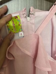 Cute Pink Ruffled Top &amp; Skirt Set