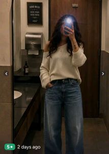 H&amp;M wide leg barrel jeans