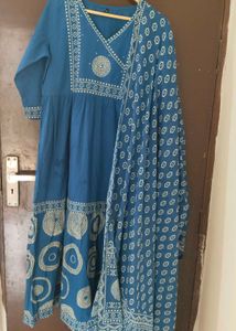 New Unused PureCotton Flared Anarkali Suit