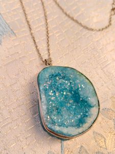 Aqua Blue Druzy Pandent