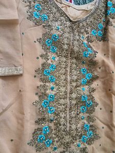 long kurti and garara golden colour