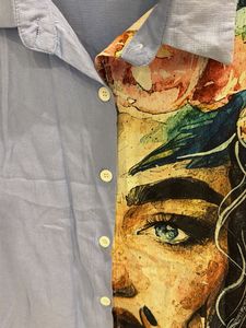 Unique Graphic Print Button-Down Shirt