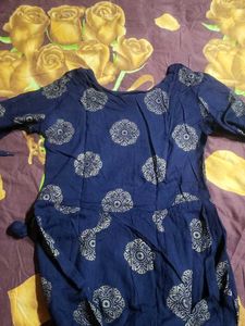 Elegant Navy Blue Printed Kurta