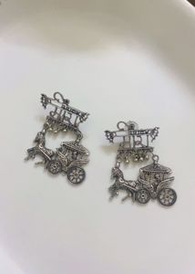 New Unique Oxidized Silver Earrings