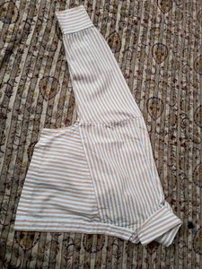 Striped Cropped Shirt Jacket