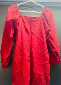 Red Ruched Dress
