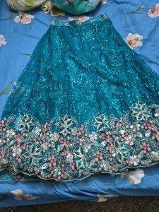 Teal Lengha Set