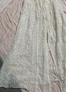 Full Elegant White Lace Dress