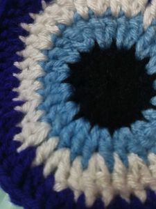 Crocheted Evil Eye Appliques coster. pack of 4