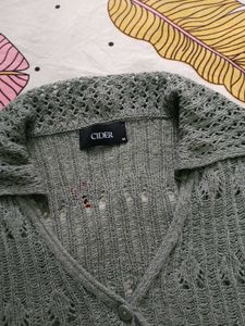 Rib Knit Hollow Out Cardigan Curve &amp; Plus