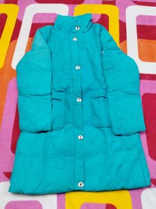 Blue Padded Longline Coat