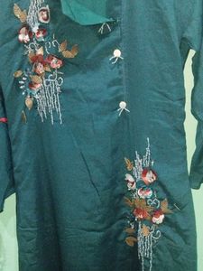 Elegant Teal Embroidered Gown
