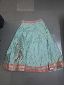 Beautiful Teal Ethnic Skirt with Embellishments