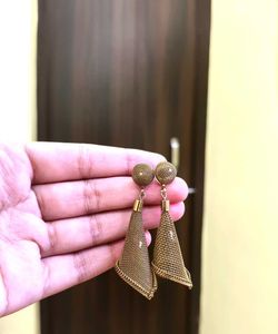 Unique Mesh Cone Drop Earrings