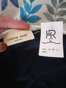 Koreqn Chic Navy & White Cardigan Top