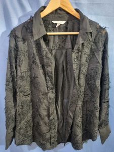 H&M Unique Black Button-Down Shirt