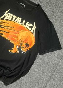 Metallica "Flame Skull" Single stich T-Shirt