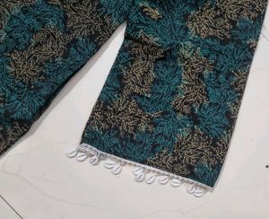 Elegant Printed Kurta with Embellished Sleeves