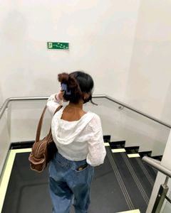 Trendy White Crop Hoodie For Girls 🤍🫣