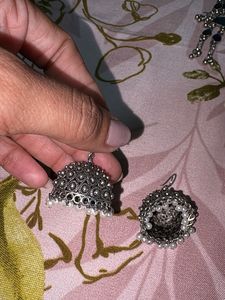 Oxidized Silver Mirror Work Choker Set