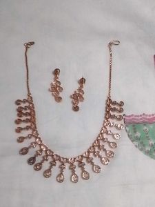 Rose Gold  Necklace &amp; Earring Set