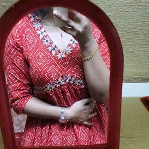 Vibrant Red Ethnic Afghani Style Kurta Set