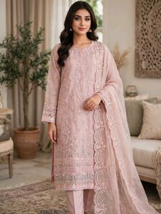 Elegant Pink Embroidered Kurta Set