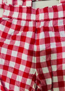 Red Gingham Crop Top &amp; Palazzo Set
