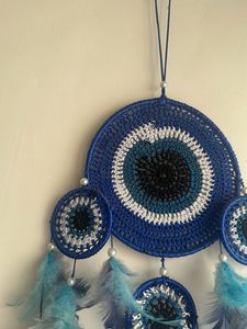 Handmade Crochet Dream Catcher - Evil Eye Design