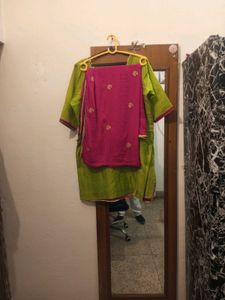 Green Magenta Combination Ethnic Kurta pajama dupa