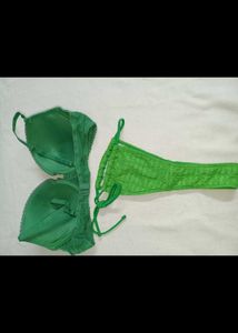 Green Bra and Thong Set