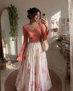 floral maxi y2k skirt coquette