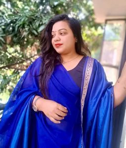 Royal Blue Dupatta with Embellished Border
