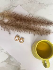 Elegant Oval Pearl Gold Earrings