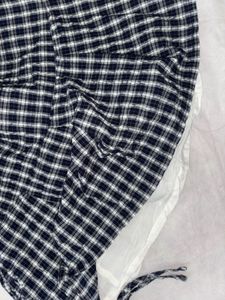 Plaid Pleated Mini Skirt with typing bow