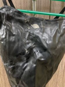 Black Faux Leather Corset Top