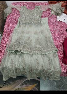 Exquisite Sage Green Embellished Lehenga Choli