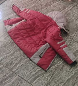 Rust&amp; Grey detachable hoodie Puffer Jacket