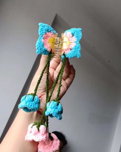 Boho Crochet Flower Hair Clip